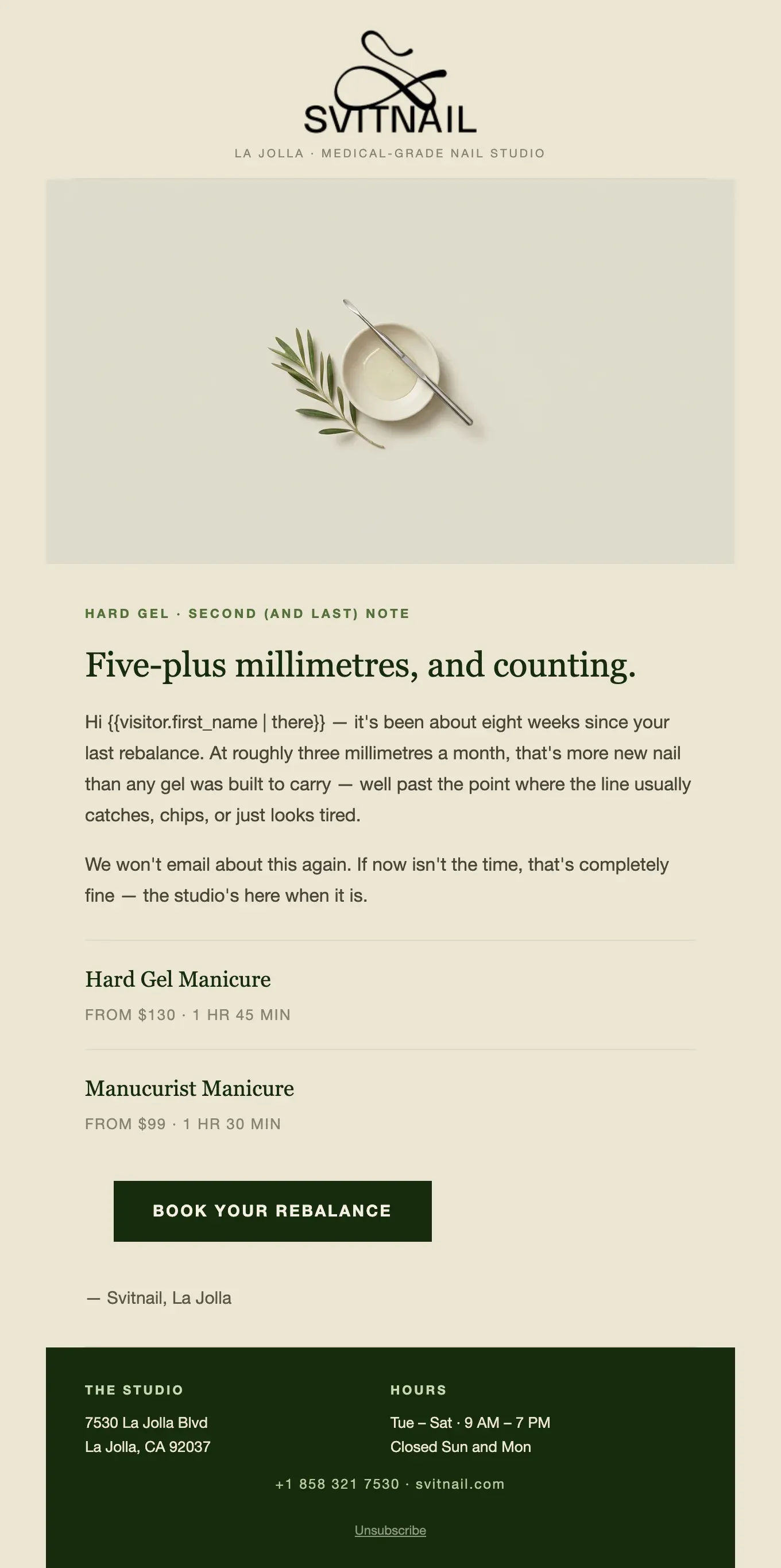 Email: Reactivation Manicure, second touch