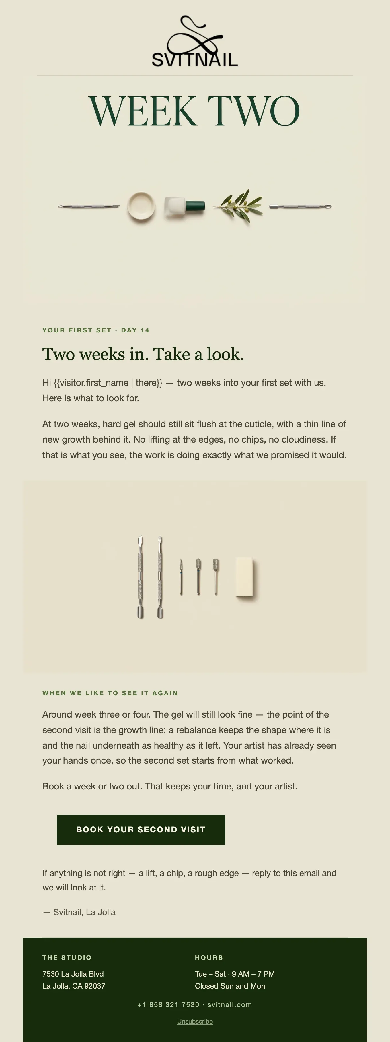 Email: Rebook Manicure, first set, day 14